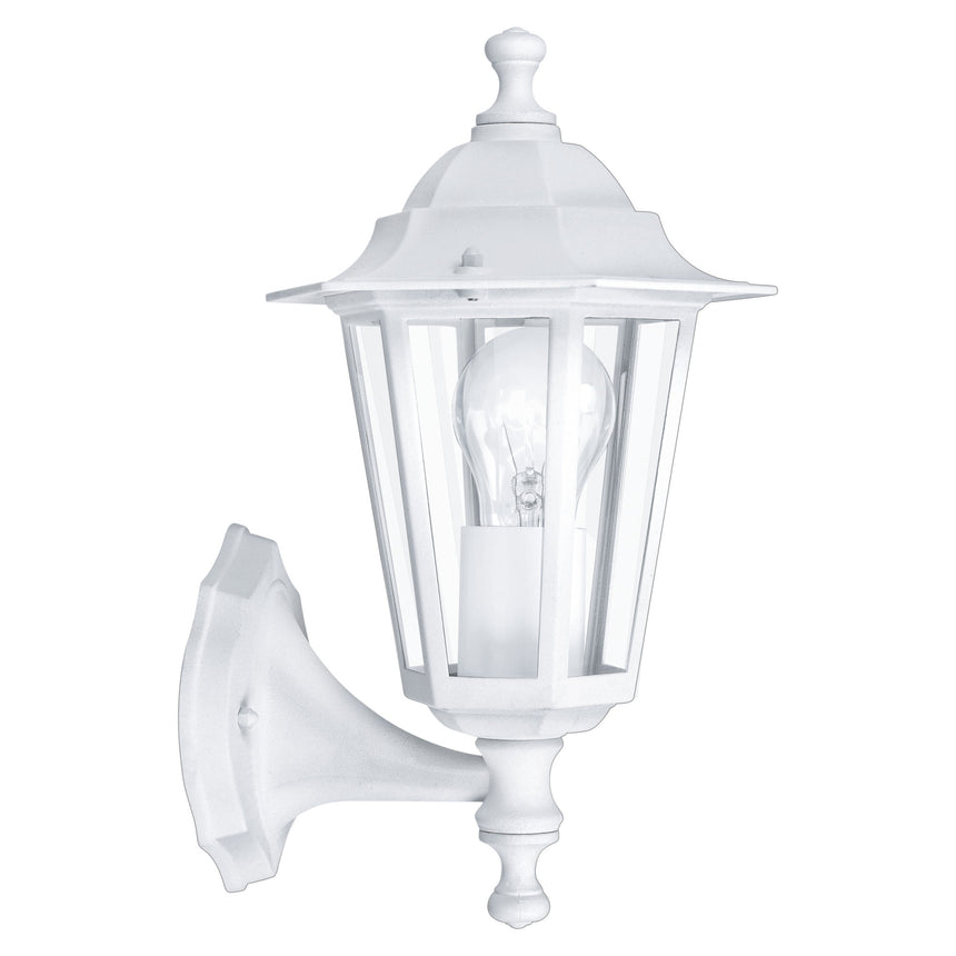 Aplica exterior LATERNA 5, EGLO, E27, 1x60W, aluminiu turnat, alb, sticla, 32 x 23 x 16.5 cm, IP44