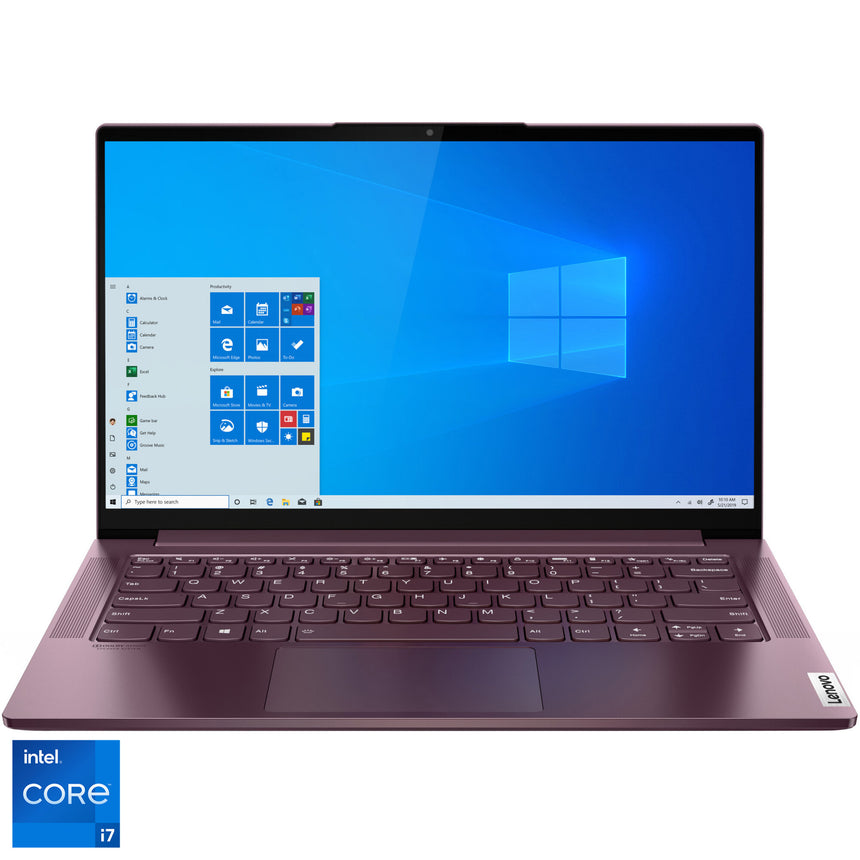 Laptop ultraportabil Lenovo Yoga Slim 7 14ITL05 cu procesor Intel Core i7-1165G7 pana la 4.70 GHz, 14", Full HD, IPS, 16GB, 512GB SSD, Intel Iris Xe Graphics, Windows 10 Home, Orchid