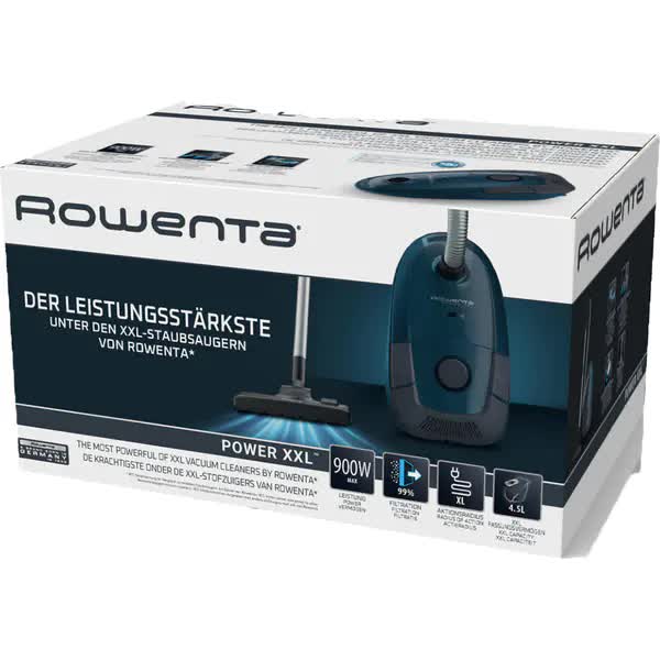 Aspirator cu sac Rowenta Power XXL Parquet Kit RO3126EA, 900 W, 4.5 L, Deep Dive Blue