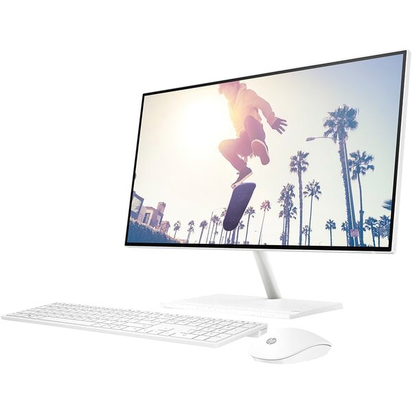 Sistem PC All in One HP 24-cb1054nq, Intel Core i7-1255U pana la 4.7GHz, 23.8" Full HD Touch, 16GB, 1TB, SSD 512GB, Intel Iris Xe Graphics, Free DOS, Alb
