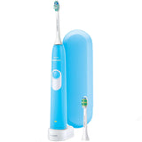Periuta electrica sonica electrica Philips Sonicare Let's Start HX6212/87, 1 mod de periere, 2 capete de periere, Numar de miscari/minut 62000, 1 toc de transport, Albastru