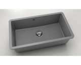 Chiuveta Bucatarie Cu O Cuva Fat Avangard 232 76x46 Cm Fara Picurator, Montare Sub Blat, Fatgranit Dark Grey