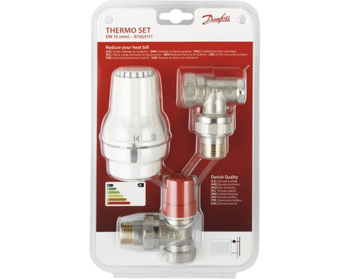 Set Robineti Termostatati Coltar Danfoss 1/2”, Cu Cap Termostatic, Alb