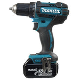 Masina de gaurit si insurubat (bormasina) cu percutie pe acumulator Makita DHP482RFE, 18 V, 3 Ah, 1900 RPM, 28.500 PPM, 62/36 Nm