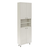 Soldat Baie haaus Zaria, 4 Usi, Alb lucios/Alb, MDF, L 60 x l 27 x H 190 cm