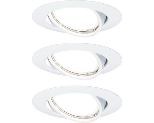 Spoturi Led Incastrate Base Gu10 5w Ø90 Mm, Becuri Led Incluse, Alb Mat, Pachet 3 Bucati