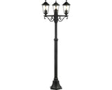 Stalp Cu Felinare Nissi E27 Max. 3x60w, 200 Cm, Negru