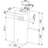 Hota decorativa FRANKE FTU PLUS 3707 XS 1 motor, 570 m3/h, D 37 cm, Inox