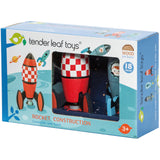 Set de joaca din lemn Tender Leaf Toys - Construieste racheta, 18 piese