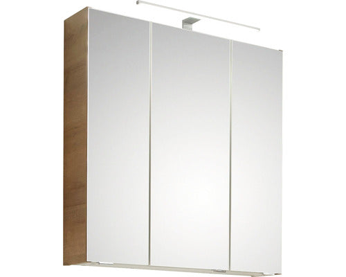 Dulap baie cu oglinda pelipal Quickset 353, iluminare LED, PAL, 65x16x70 cm stejar Riviera
