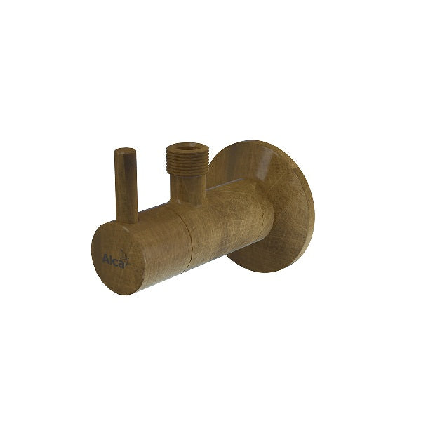 Robinet coltar cu filtru, Alca Plast, 1/2"×3/8", bronz antic, rotund, ARV001-ANTIC