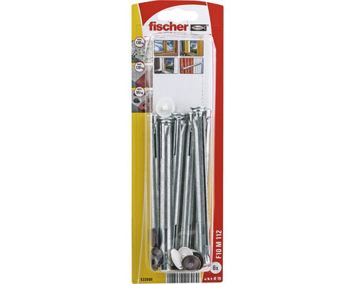 Ancore Cu Surub Fischer F10m 10x112 Mm, 6 Bucati, Pentru Rame/tocuri, Incl. Capacele De Mascare