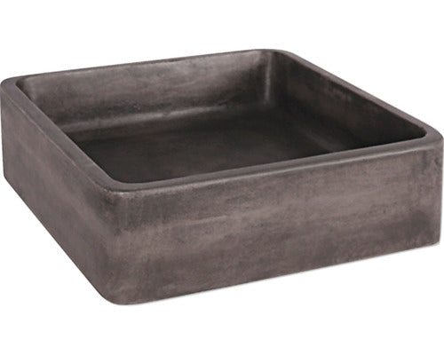 Lavoar patrat, montaj pe blat, dimensiune 40 x 40 cm, fabricat din ciment, culoare antracit