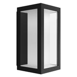 Aplica exterior LED RGBW integrat Philips Impress HUE, control inteligent cu Hue Bridge, 2x8W, 1200 lm, lumina alba/color, IP44, metal/sticla, Negru, clasa energetica G