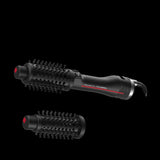 Perie rotativa cu aer cald Rowenta x Karl Lagerfeld Pro Stylist CF961LF0, 750W, tehnologie Pro Dual Motion, generator de ioni, invelis exclusiv Keratin & Glow, cablu 1.8m, negru&rosu