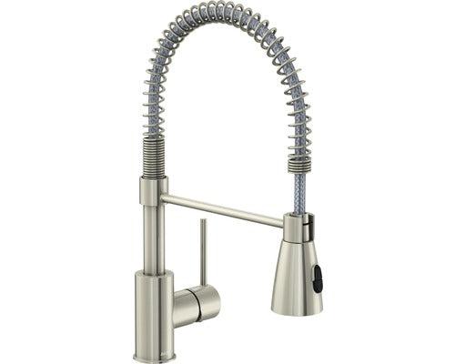 Baterie bucatarie Solona cu dus pentru vase, cartus ceramic 35 mm, nichel mat