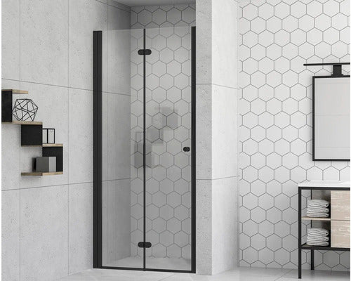 Usa Dus Pentru Nisa Plianta Form&style Modena 90x195 Cm Profil Negru Mat Sticla Transparenta