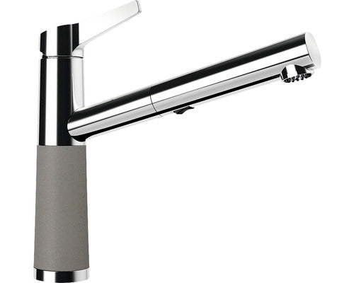 Baterie bucatarie monocomanda SC-510, cartus ceramic, Cristadur Silverstone