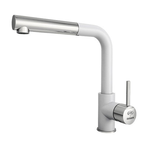 Baterie bucatarie monocomanda cu dus extractibil Impact, cartus cu disc ceramic 40 mm, aerator M24, Fatgranit gri deschis