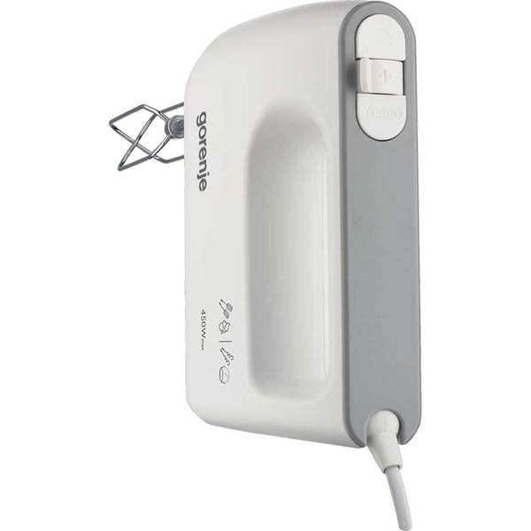 Mixer de mana, Gorenje, 450 W, 5 viteze, Alb