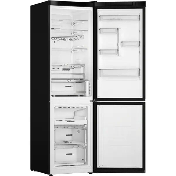 Combina frigorifica Whirlpool W7X93TKS, 367 l, Total No Frost, Clasa D, Tehnologia 6TH Sense, Iluminare LED, H 202.7 cm, Negru/Inox