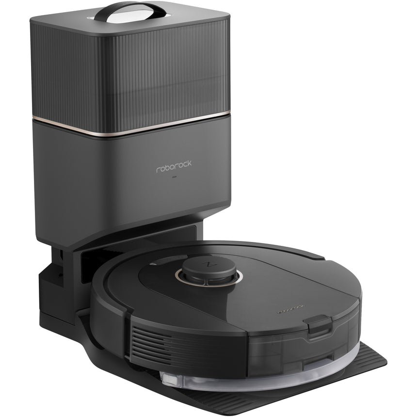 Robot de aspirare Roborock Q5 PRO+ Q5PRP52-00, aspirator&mop&statie inteligenta de golire automata, 59 W, 5500 Pa, autonomie 180 min, mapare 3D, 5200 mAh, LiDAR, recipient praf 770 ml, negru