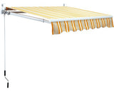 Copertina Retractabila Manuala cu Brat Articulat 3x2,5 m Poliester Dungi Portocaliu Gri Alb