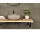 Lavoar Rotund Terrazzo, cu Montaj pe Blat Ø, 40 cm, Negru/Alb