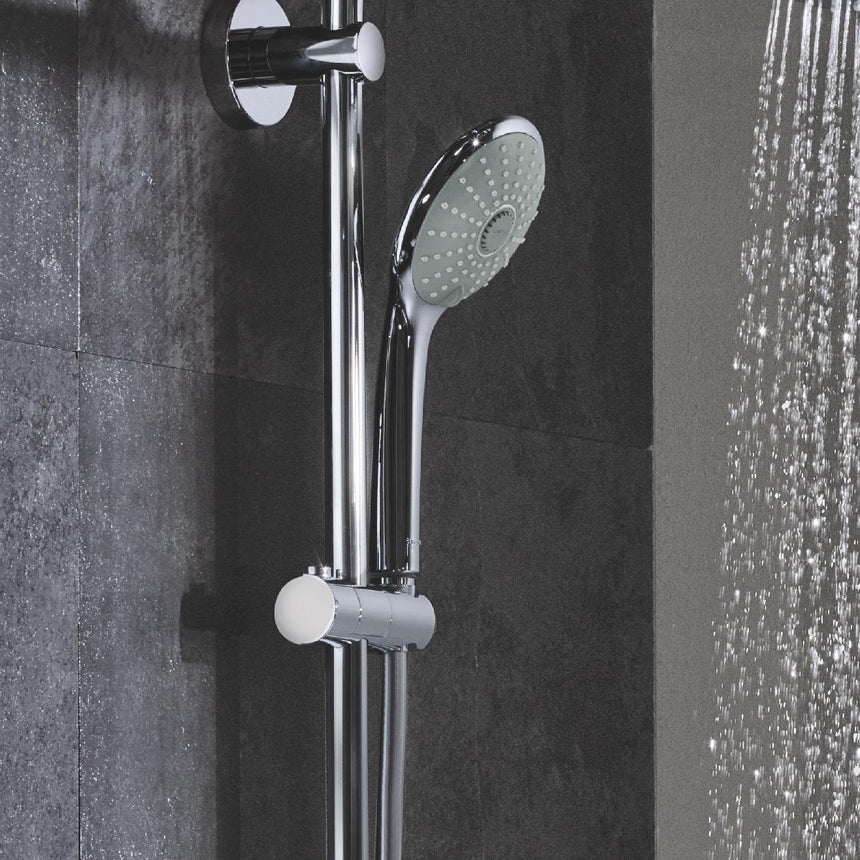 Sistem dus cu termostat Grohe Euphoria 310 XXL, montare aparenta, brat dus ajustabil, para dus inclusa, anti-calcar, crom
