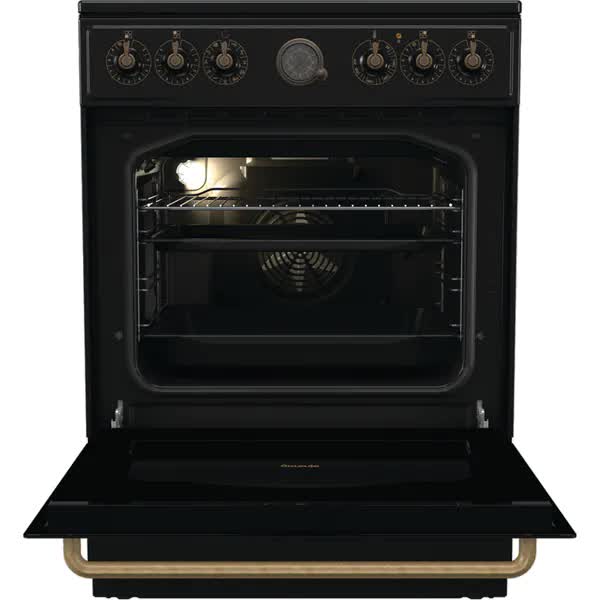 Aragaz GORENJE GECS6B70CLB, 4 arzatoare, Electric, L 60 cm, Airfry, Gatire asistata cu abur, Grill, Negru