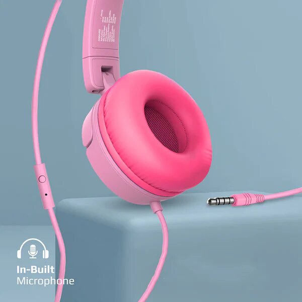 Casti Pentru Copii PROMATE Jewel, Cu fir, On-ear, Microfon, Roz