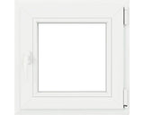 Fereastră PVC Tripan 56x56 cm, Profil 5 Camere, Deschidere Dublă Oscilo-Batantă Dreapta, Alb