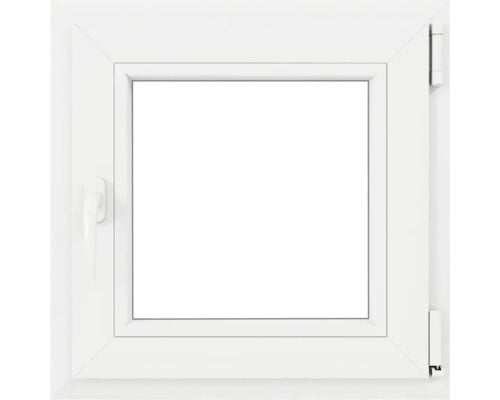 Fereastră PVC Tripan 56x56 cm, Profil 5 Camere, Deschidere Dublă Oscilo-Batantă Dreapta, Alb
