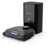 Aspirator robot Rowenta X-Plorer Serie 240+ RR9695WH, aspirator si mop, autonomie 120 min, recipient praf 0.35L, statie de incarcare si golire praf, mop Smart Aqua Power, negru