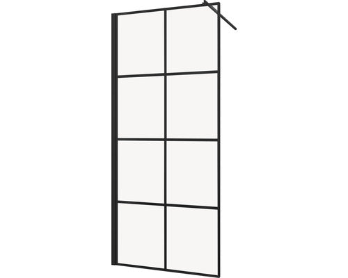Perete dus tip walk-in Sanotechnik Sanoflex Young Decor 70x195 cm sticla transparenta profil negru