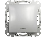 Intrerupator Cap-scara Simplu Schneider Sedna Design, Cu Lumina, Aluminiu