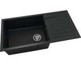 Chiuveta Bucatarie Cu O Cuva Fat Avangard 230 95x49 Cm, Cu Picurator, Reversibila, Fatgranit Black Metallic