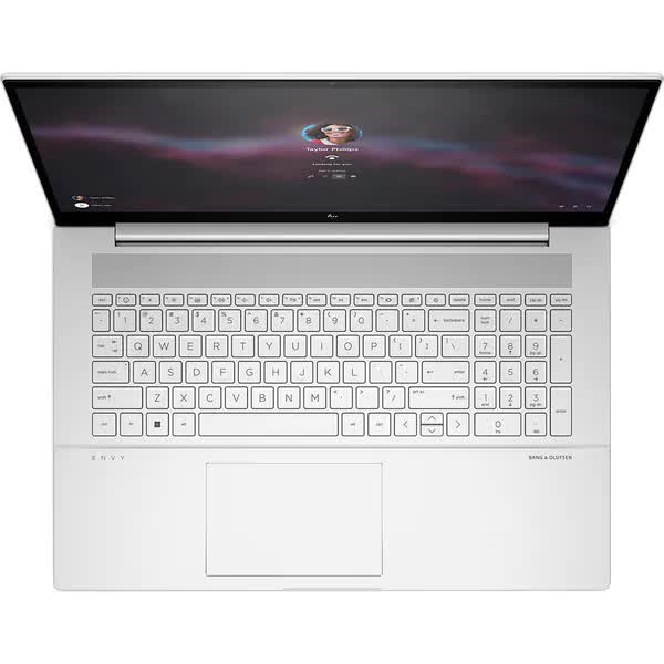 Laptop HP Envy 17-cr0020nn, Intel Core i7-1255U pana la 4.7GHz, 17.3" 4K, 16GB, SSD 512GB, Intel Iris Xe Graphics, Windows 11 Pro, Argintiu