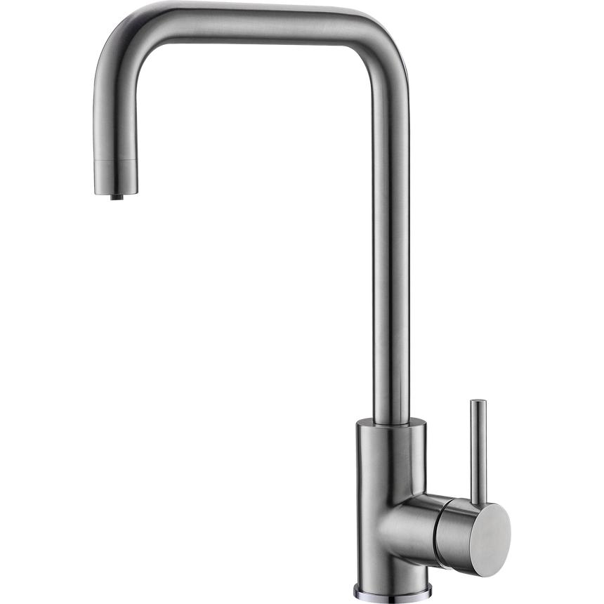 Baterie Alveus Dual, cu un singur maner, 3 cai pentru apa cald, apa rece, filtru de apa, Finisaj inox periat