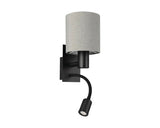 Aplica Perete Interior Pasteri 1xe27 Max. 40w, 1xled Integrat 3, 8w, 320 Lumeni, Antracit/textil