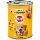 Hrana umeda pentru caini Pedigree, Pui si Morcov in Aspic, Conserva, 1200 g