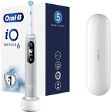 Periuta de dinti electrica Oral-B iO6 cu tehnologie magnetica si micro-vibratii, inteligenta artificiala, display led interactiv, senzor de presiune smart, timer vizibil, 5 moduri, 1 capat, trusa de calatorie, gri