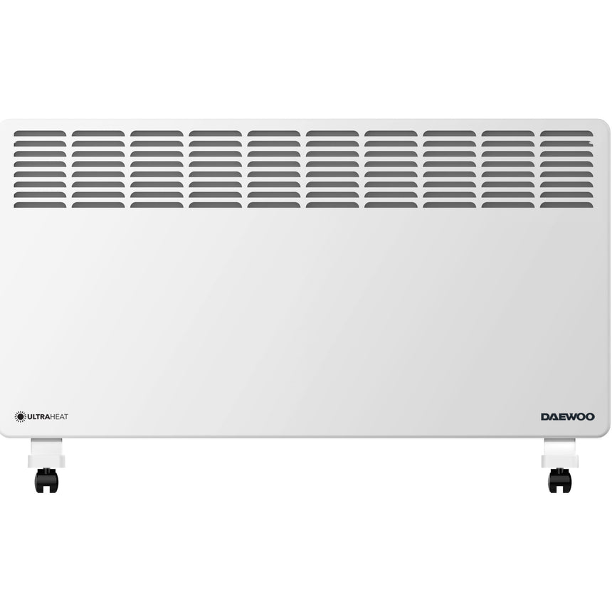 Convector electric Daewoo DPH2000F, 2000 W, 2 trepte de putere, Protectie la supraincalzire, Termostat reglabil, Indicator luminos , Alb