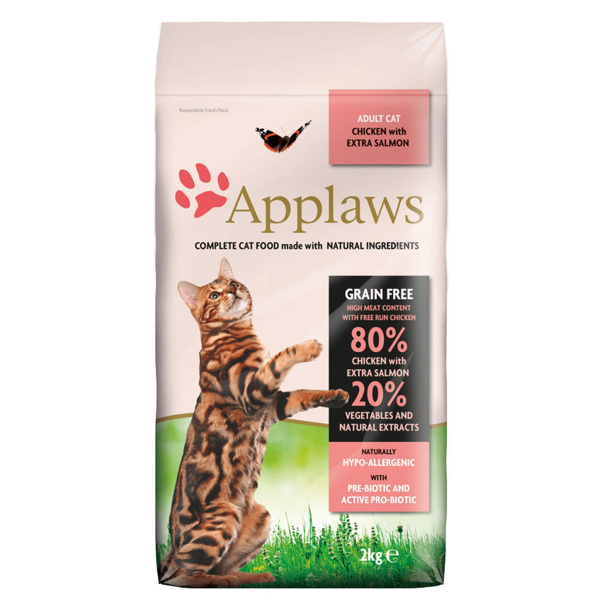 Hrana uscata pentru pisici Applaws, Somon si Pui, 2 kg