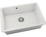 Chiuveta bucatarie cu o cuva FAT Avangard 236 66x46 cm fara picurator, montare sub blat, Fatgranit Pure White