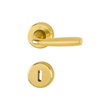 Maner usa interior, Hoppe Maribor, cu rozeta pentru cheie, material aluminiu, auriu lucios, 115 x 52mm