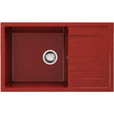 Chiuveta cu scurgator 800x490x210mm, Granixit, Firebrick -Rosu