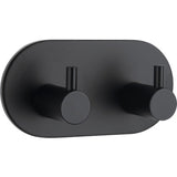 Cuier baie dublu cu lipire prin adeziv, din metal, negru mat