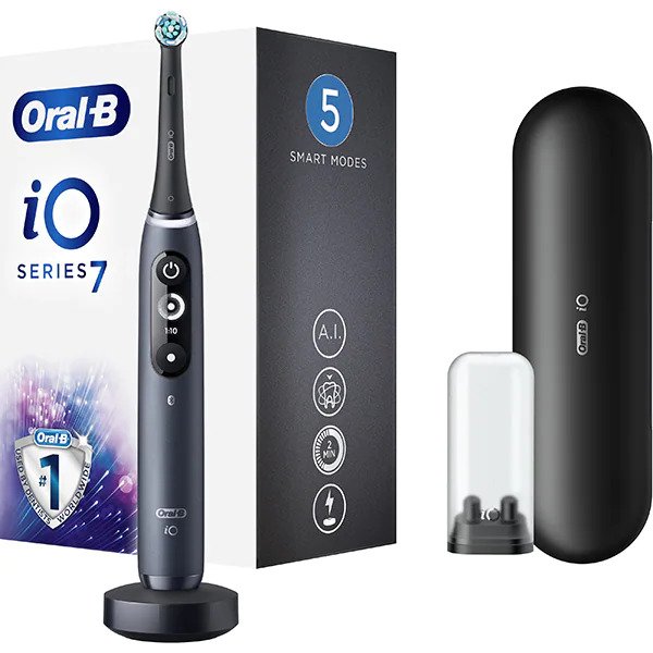 Periuta de dinti electrica ORAL-B iO 7, Bluetooth, Curatare 3D, 5 programe, 1 capat, Negru