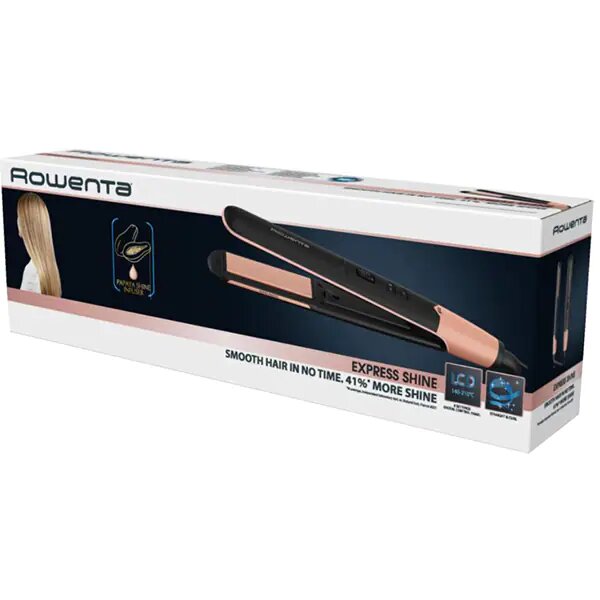 Placa de indreptat parul Rowenta Express Shine SF4620F0, Invelis ceramic, 210º